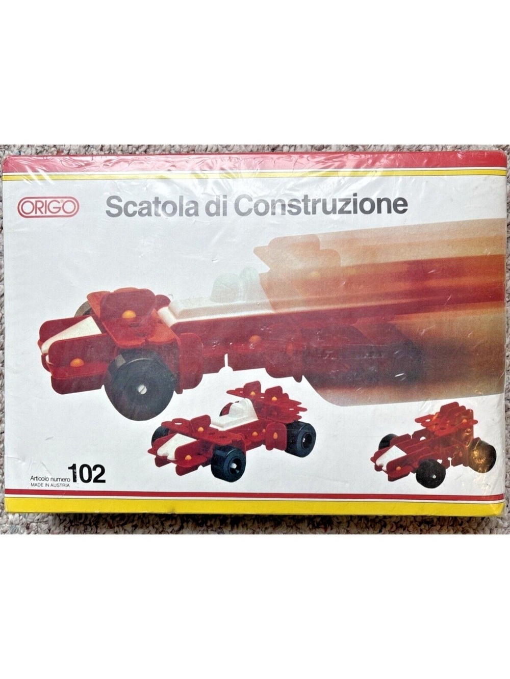 Vintage Toy Brick Set Car Plane Origo (ca. 1985) Modular Sealed Rare Italian